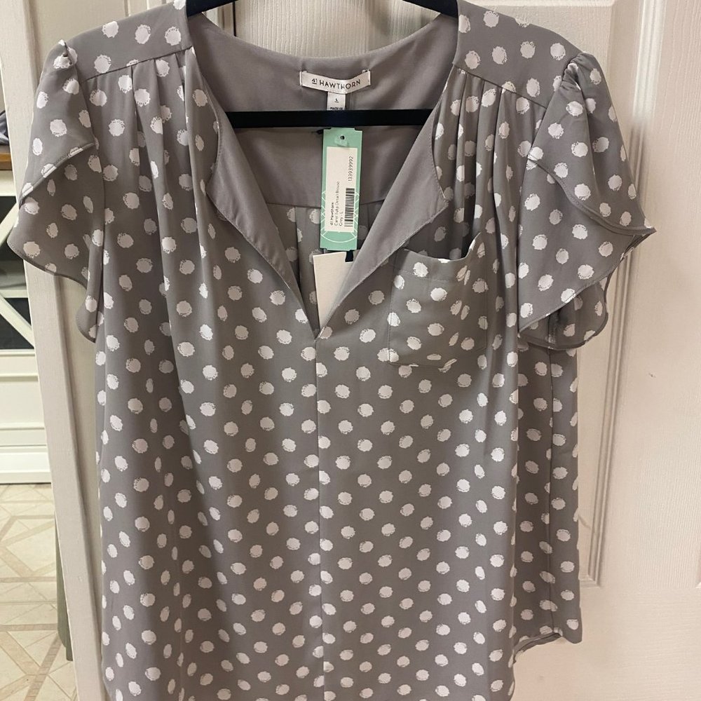 Grey short sleeve Blouse